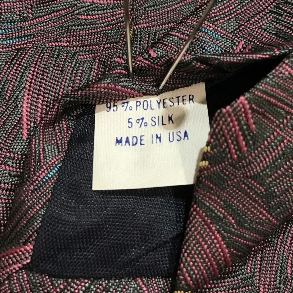 Vtg American Edition Retro Whimsigoth Textured Geometric Wide Necktie Men 56”